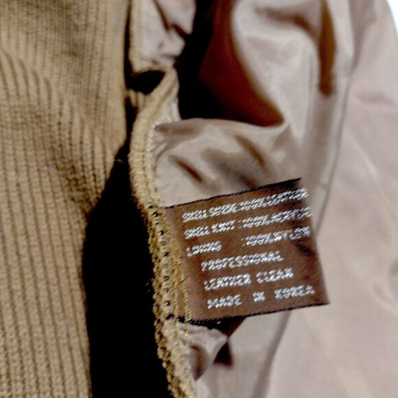 Vintage 60-70's SEARS Sportswear Leather Suede Knit Sweater Bomber Jacket XL Tan - Picture 9 of 15